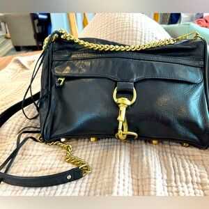 REBECCA MINKOFF Crossbody Purse in very good used condition-chain strap/fringe
